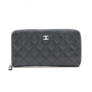 CHANEL Authentic Black Caviar Leather Wallet